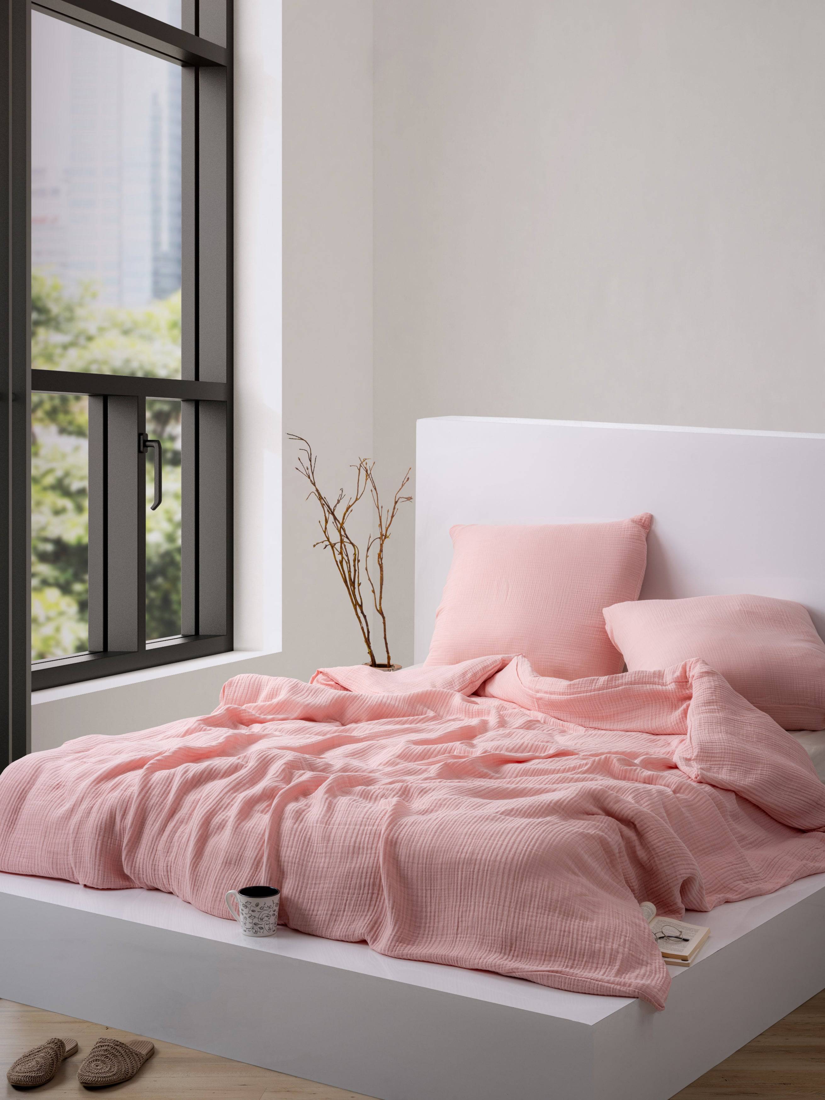 Bettwäsche Musselin rosa 4-lagig - MAIAS art home