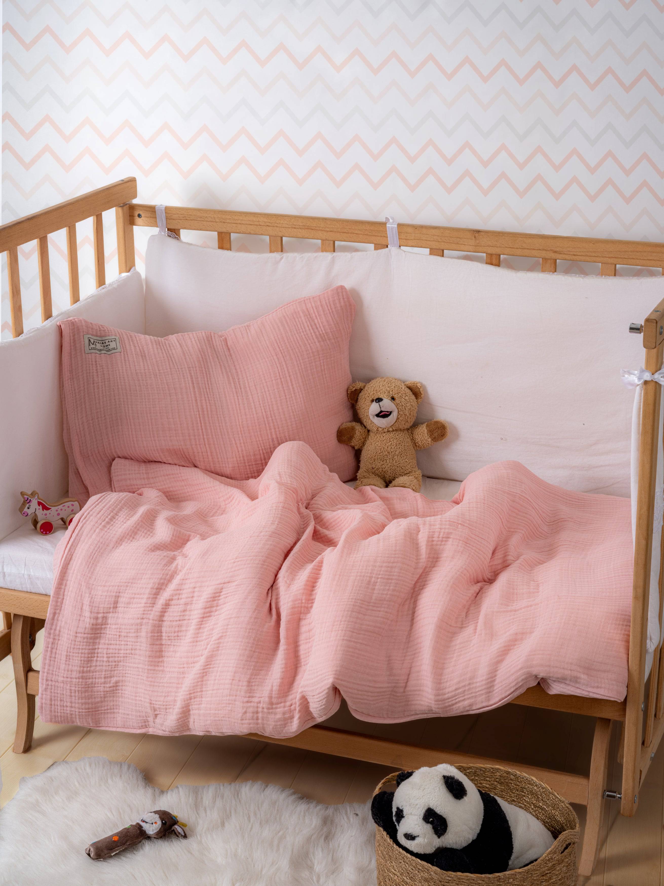 Bettwäsche Musselin rosa 4-lagig - MAIAS art home