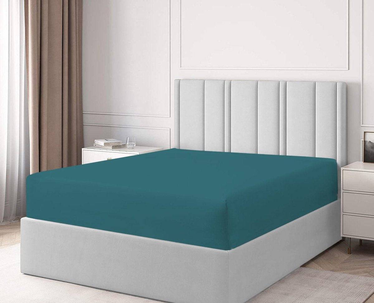 Spannbettlaken petrolblau - MAIAS art home